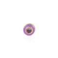 Exquisite 18K gold plated bead charm with purple enamel and round zircon inlay - Purple
