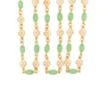 18K gold plated clover chain with green oval beads for DIY jewelry making - Gold