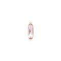 Vue macro d'un pendentif ovale en zircon rose avec cadre plaqué or 18 carats poli - Rose Clair