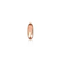Vue détaillée d'un pendentif ovale en zircon champagne avec cadre plaqué or 18K - Bleu foncé