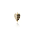 Colgante de corazón chapado en oro de 18K con pavé de circonitas negras y blancas - Colgante Solo (Sin Cadena) / Tono Dorado