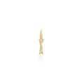 Polished 18K gold-plated irregular pendant with 3D artistic texture and zircon setting - Letter I