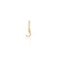 Artistic letter J pendant in 18K gold plated copper with a polished mirror finish - Letter J