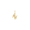 Exquisite 18K gold plated letter N pendant with wing texture and zircon stones - Letter N