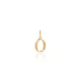 18K gold plated letter O pendant with bamboo texture design and cubic zirconia - Letter O