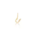 18K gold-plated U-shaped pendant with polished finish and vertical hanging loop - Letter U