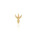 Detailed 18K gold plated angel wing pendant with polished finish and lobster clasp - Letter Y
