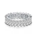 S925 sterling silver eternity ring with radiant cut pavé zircons in a silver finish - DY120561-Silver-White Zirconia
