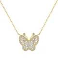 Elegante goldene S925 Silber Schmetterling Halskette mit Marquise und Baguette Zirkonia - Gold Stil (DY190657-S-G-WH)