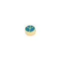 Perlina in rame placcato oro 18K con segno di pace in smalto blu per gioielli DIY - Verde petrolio
