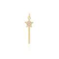 Exquise 18K vergulde sterren toverstaf hanger met micro-gezette zirkonia kristallen - Ster Toverstaf Stijl / Goud