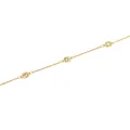 Collana a catena sottile placcata oro 18 carati con tre zirconi quadrati minimalisti - Stile Quadrato / 4.8x9x1.2mm