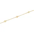 Dettaglio della catena placcata oro 18K con ciondoli quadrati e zirconi micro-incastonati - Stile Rombo / 6.5x10x1.5mm