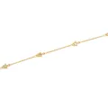 Collana a catena placcata oro 18 carati con pendenti a stella e zirconi su sfondo bianco - Stile Stella / 5.8x9x1.5mm