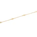 Dettaglio di catena placcata oro 18K con ciondoli a croce in zircone micro-pavé - 5x10.8x1.2mm