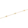 Dettaglio catena placcata oro 18K con ciondoli a triangolo e zirconi incastonati - 6.9x1.4mm
