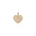 Dettaglio del ciondolo a cuore placcato oro 18K con micro-pavé di zirconi bianchi - Bianco