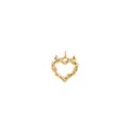 18K gold-plated devil heart pendant with twisted rope texture and hollow design - Gold