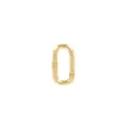 Polished 18K gold plated oval carabiner hook with spring gate for DIY necklace crafts - Gold