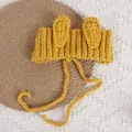 Yellow knit baby headband with cute rabbit ears and adjustable ties for toddlers - Rabbit Ears / Yellow