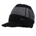 Men's winter knit beanie hat and neck warmer set with warm fleece lining and Sport logo - One Size / Hat Black