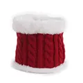Winter kids knit neck warmer in red cable pattern with white faux fur lining - Neck Warmer / Neck Warmer / Burgundy