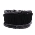 Winter thermal neck warmer for men featuring black knit exterior and grey plush lining - One Size / Neck Warmer Black