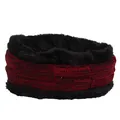 Tour de cou en tricot à carreaux rouge et noir avec doublure polaire pour hommes - Cache-cou Bordeaux