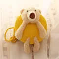Simpatica borsa a tracolla gialla intrecciata per bambini con orsetto 3D - Taglia unica / Giallo
