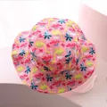 Cappello da sole rosa per bambini con stampa di dinosauro e cinturino regolabile - Taglia unica / Dinosauro Rosa