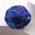 Cappello da pescatore blu scuro per bambini con auto e laccio regolabile per il sole - Taglia unica / Auto Blu Reale