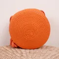 Sac à bandoulière rond en paille tressée orange vif pour filles, idéal pour l'été - Taille unique / Orange