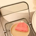 Rosafarbene Strickmütze für Kinder mit süßem Plüschbären und warmer Rippenstruktur - Einheitsgröße / Zartrosa