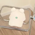 Berretto bimbo in pile beige con orecchie di orso e toppa ricamata per l'inverno - Taglia Unica (50-52cm) / Beige