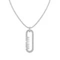 Collier MAMA en argent sterling S925 avec pendentif serti de zircons cubiques - Argent 925 / Style Platine (DY190838-S-W-WH)