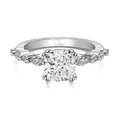 S925 sterling silver ring with cushion cut ice flower zircon in a square setting - US 6 / Cushion Cut (DY121115)