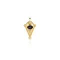 Macro detail of 18K gold plated cone pendant with mystical eye and nebula stone inlay - Purple Starry Eye (1) / 51x32x9mm
