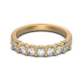 Exquisite gold-plated S925 silver ring featuring seven sparkling cubic zirconia stones - US 6 / Champagne Gold Women (Gold Plated S925)
