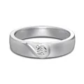 Minimalistische S925 zilveren ring met matte afwerking en golfvormige zirkoonzetting - Witgoud Kleur (Vrouwen)