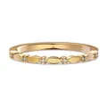 Elegant 18K gold brushed ring with marquise links and micro-set white cubic zirconia diamonds - US 5 / Champagne Gold (Women)