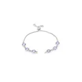 18K gold plated friendship bracelet with round purple zircons and adjustable pull chain - Light Purple