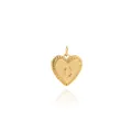 Macro shot of 18K gold plated heart pendant featuring letter C with micro zircon inlay - Letter C Style