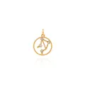 Macro shot of 18K gold plated Libra zodiac charm with cubic zirconia for DIY jewelry - Libra
