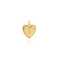 Macro shot of 18K gold plated heart pendant with letter I and radial texture - Letter I Style