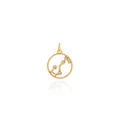 Macro shot of 18K gold plated zodiac pendant with micro-set cubic zirconia stones - Scorpio