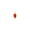 18K gold-plated oval pendant with red marquise gem and star engravings in studio setting - Gold