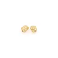 Detailed view of 18K gold-plated irregular matte spacer beads with organic lava texture - Style 5