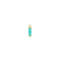 Macro shot of 18K gold plated rectangular green gemstone pendant with mirror reflection - Emerald