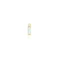 Macro detail of 18K gold-plated rectangular light blue zircon pendant with top loop - Light Blue