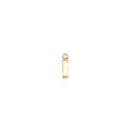 Macro detail of 18K gold plated rectangular pendant with yellow zircon gemstone inlay - Rose Gold